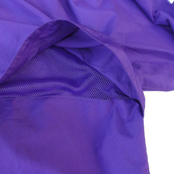 SOLD Nike 90s Windbreaker Track Purple White Striping Back Cape Mesh Lining  L - Picture 7 of 9